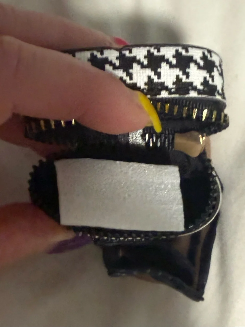 Bag Charm/Key fob Houndstooth Pattern Key Pouch with Gold tone Hardware! New